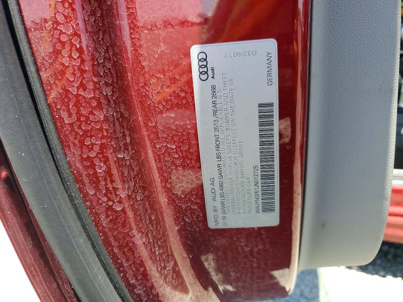Aukcja sprzedaży 2018 Audi A5, vin: WAUYNGF51JN012725, numer aukcji: 63179196