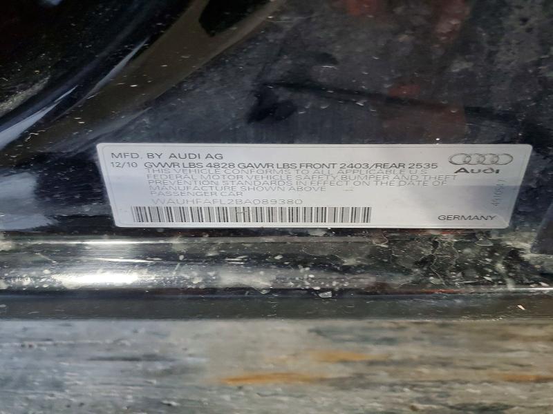 2011 Audi A4 მანქანა იყიდება აუქციონზე, vin: WAUHFAFL2BA089380, აუქციონის ნომერი: 62823136