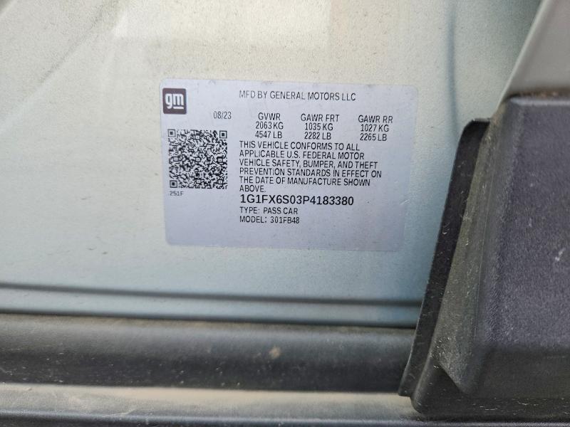 60514526 :رقم المزاد ، 1G1FX6S03P4183380 vin ، 2023 Chevrolet Bolt Ev مزاد بيع