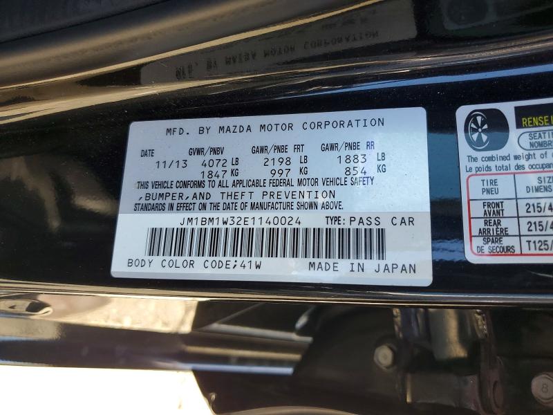 Aukcja sprzedaży 2014 Mazda 3, vin: JM1BM1W32E1140024, numer aukcji: 61423746