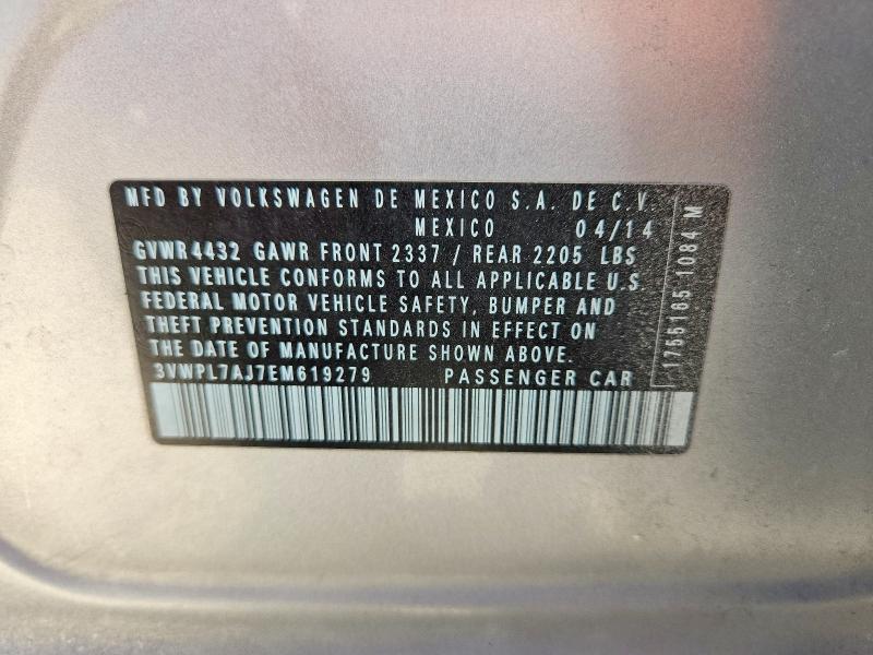 Aukcja sprzedaży 2014 Volkswagen Jetta, vin: 3VWPL7AJ7EM619279, numer aukcji: 61881056