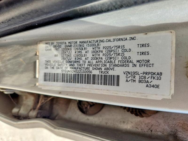 Aukcja sprzedaży 2002 Toyota Tacoma, vin: 5TEGN92N52Z132056, numer aukcji: 62345706
