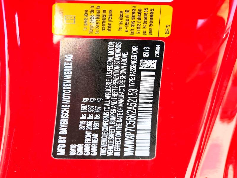 61752046 :رقم المزاد ، WMWXP7C56K2A52153 vin ، 2019 Mini Cooper مزاد بيع
