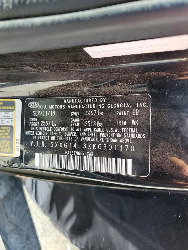 Продаж на аукціоні авто 2019 Kia Optima, vin: 5XXGT4L3XKG301170, номер лоту: 60432836