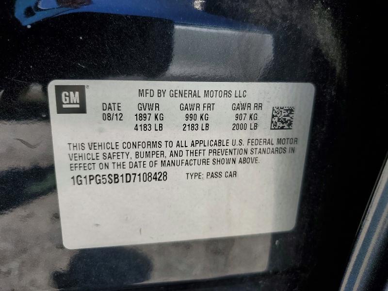 Продажа на аукционе авто 2013 Chevrolet Cruze, vin: 1G1PG5SB1D7108428, номер лота: 61545636