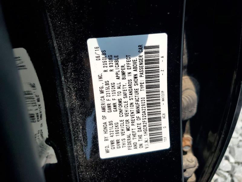 Продажа на аукционе авто 2016 Honda Accord, vin: 1HGCR2F52GA229030, номер лота: 61029796