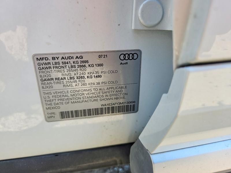 Продаж на аукціоні авто 2021 Audi Q5 E, vin: WA1E2AFY3M2130698, номер лоту: 61323176