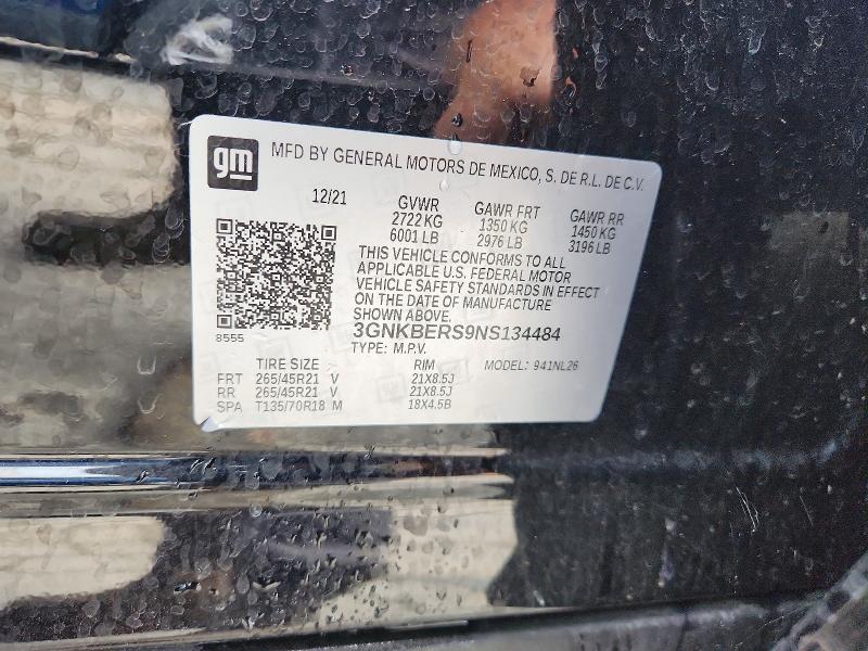 Aukcja sprzedaży 2022 Chevrolet Blazer, vin: 3GNKBERS9NS134484, numer aukcji: 61030496