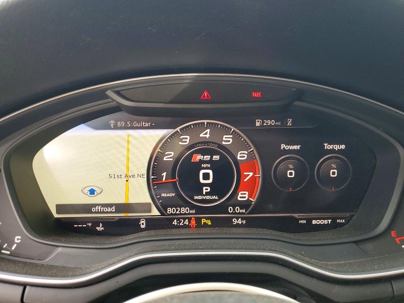 2019 Audi Rs5 მანქანა იყიდება აუქციონზე, vin: WUABWDF57KA902677, აუქციონის ნომერი: 59852336