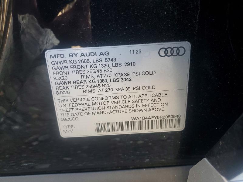 61018606 :رقم المزاد ، WA1B4AFY5R2050548 vin ، 2024 Audi Sq5 مزاد بيع