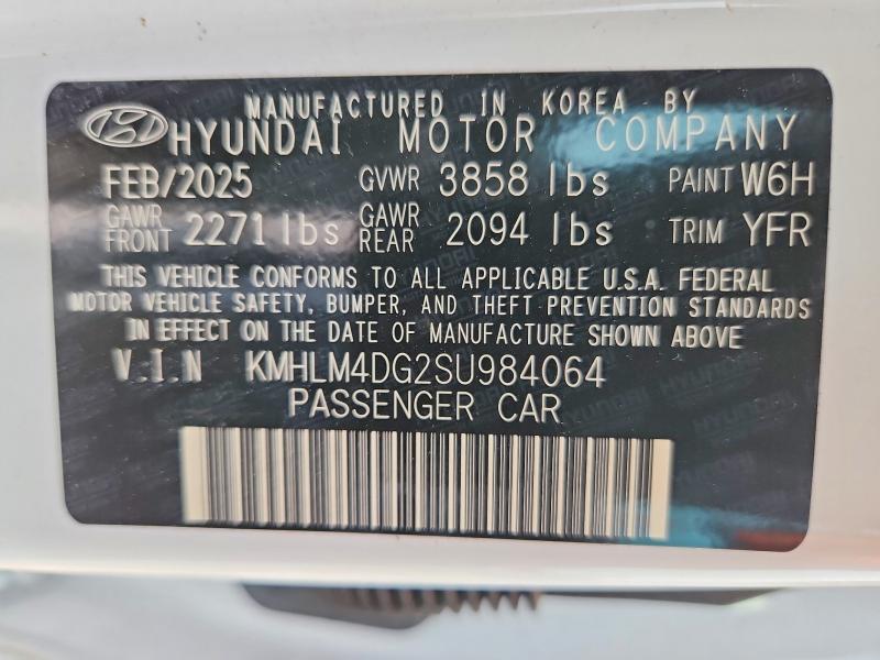 2025 Hyundai Elantra მანქანა იყიდება აუქციონზე, vin: KMHLM4DG2SU984064, აუქციონის ნომერი: 61006706