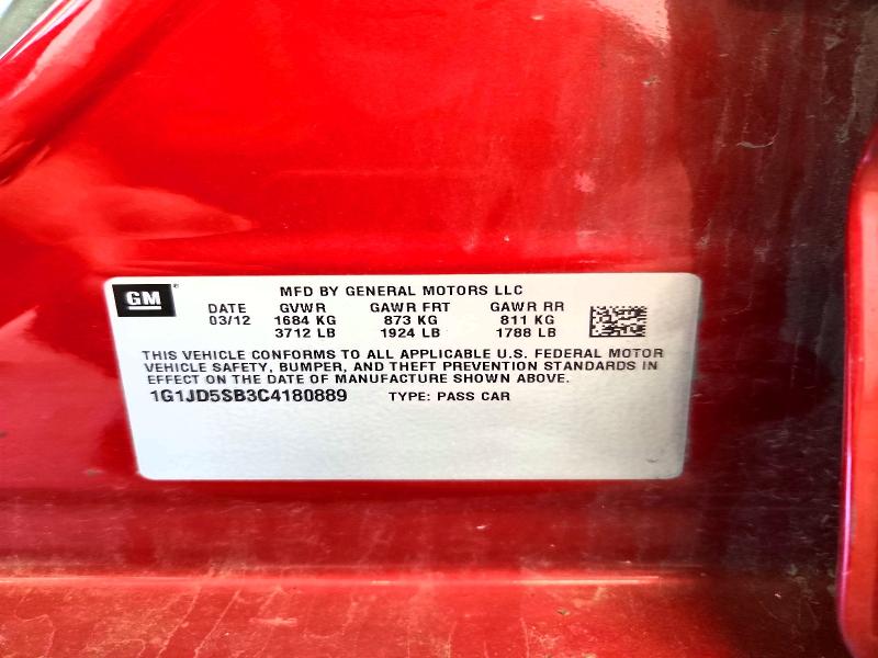 Продаж на аукціоні авто 2012 Chevrolet Sonic, vin: 1G1JD5SB3C4180889, номер лоту: 60468856