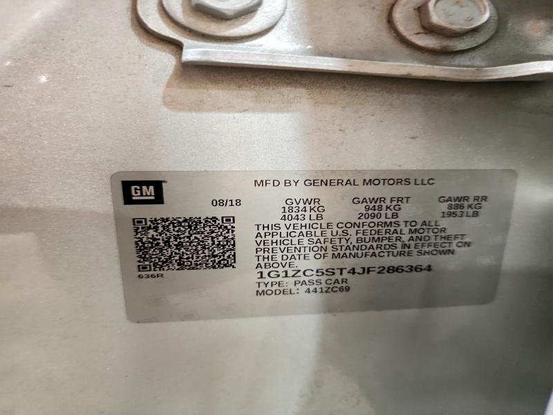 2018 Chevrolet Malibu მანქანა იყიდება აუქციონზე, vin: 1G1ZC5ST4JF286364, აუქციონის ნომერი: 61471176