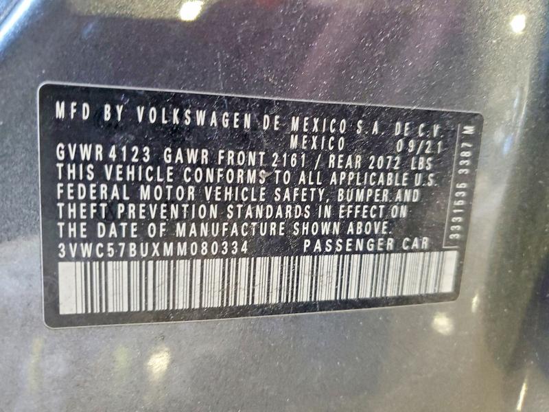 Aukcja sprzedaży 2021 Volkswagen Jetta, vin: 3VWC57BUXMM080334, numer aukcji: 62262126