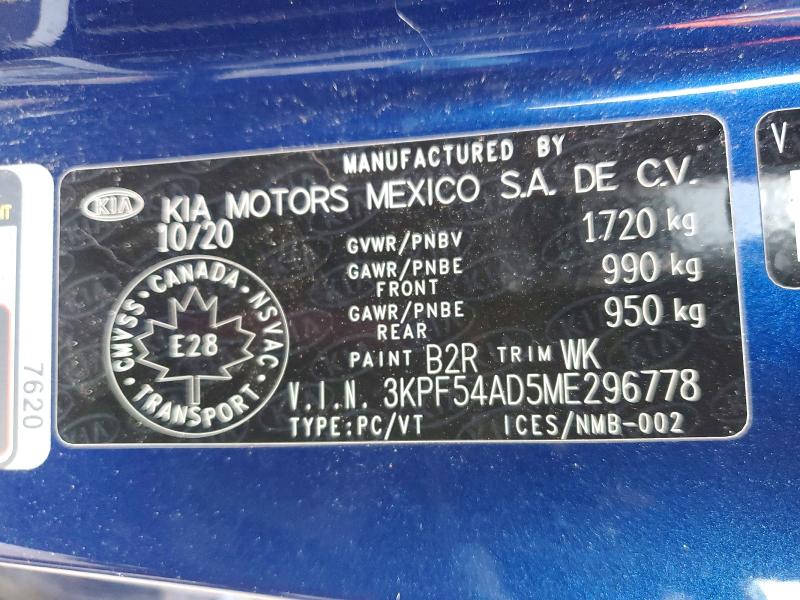 Aukcja sprzedaży 2021 Kia Forte, vin: 3KPF54AD5ME296778, numer aukcji: 62134186
