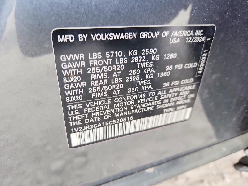 Продаж на аукціоні авто 2025 Volkswagen Atlas, vin: 1V2JR2CA1SC520816, номер лоту: 60559936