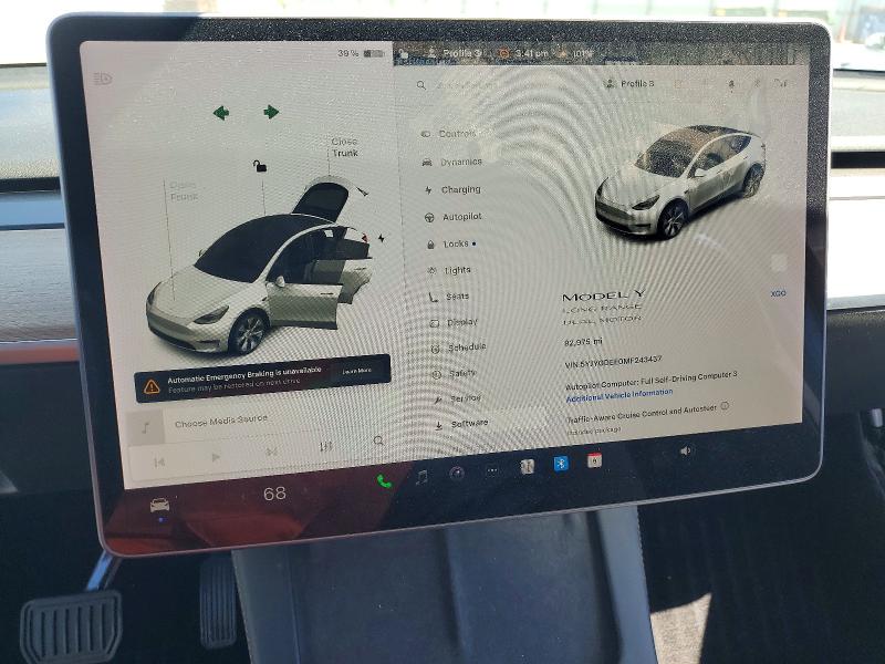 2021 Tesla Model Y მანქანა იყიდება აუქციონზე, vin: 5YJYGDEE0MF243437, აუქციონის ნომერი: 60062596