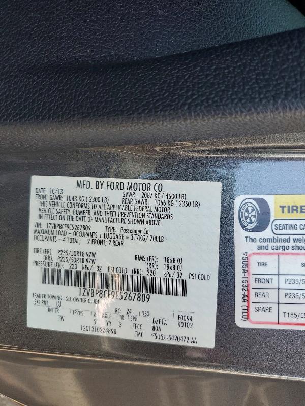 Продажа на аукционе авто 2014 Ford Mustang, vin: 1ZVBP8CF9E5267809, номер лота: 85616785