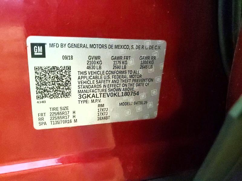 Продаж на аукціоні авто 2019 Gmc Terrain, vin: 3GKALTEV0KL180754, номер лоту: 63333436
