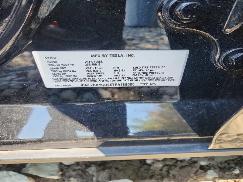 Aukcja sprzedaży 2023 Tesla Model Y, vin: 7SAYGDEE7PA188005, numer aukcji: 61778886
