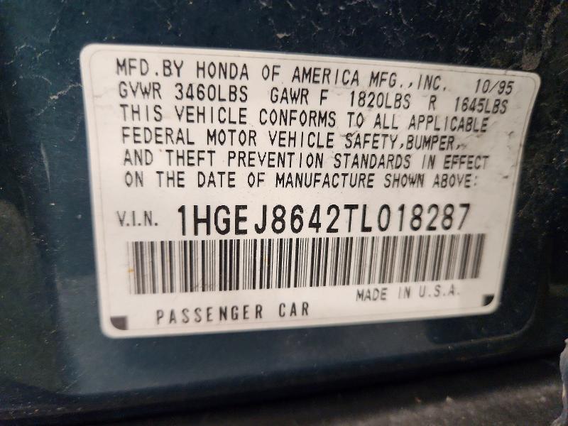 61032716 :رقم المزاد ، 1HGEJ8642TL018287 vin ، 1996 Honda Civic مزاد بيع