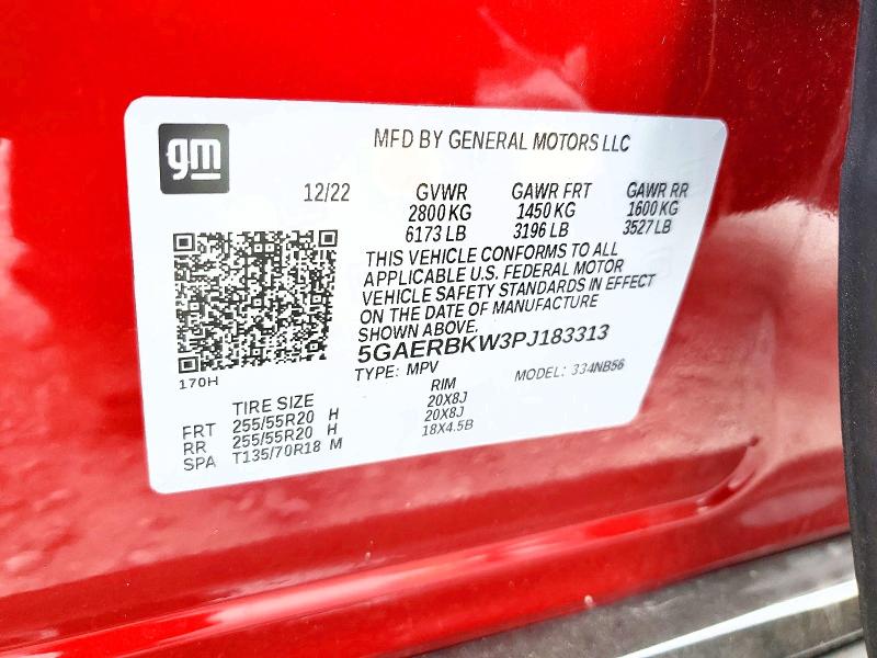 59833326 :رقم المزاد ، 5GAERBKW3PJ183313 vin ، 2023 Buick Enclave مزاد بيع