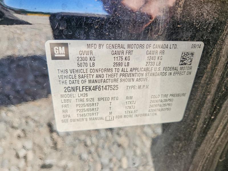 Aukcja sprzedaży 2015 Chevrolet Equinox, vin: 2GNFLFEK4F6147525, numer aukcji: 60329086
