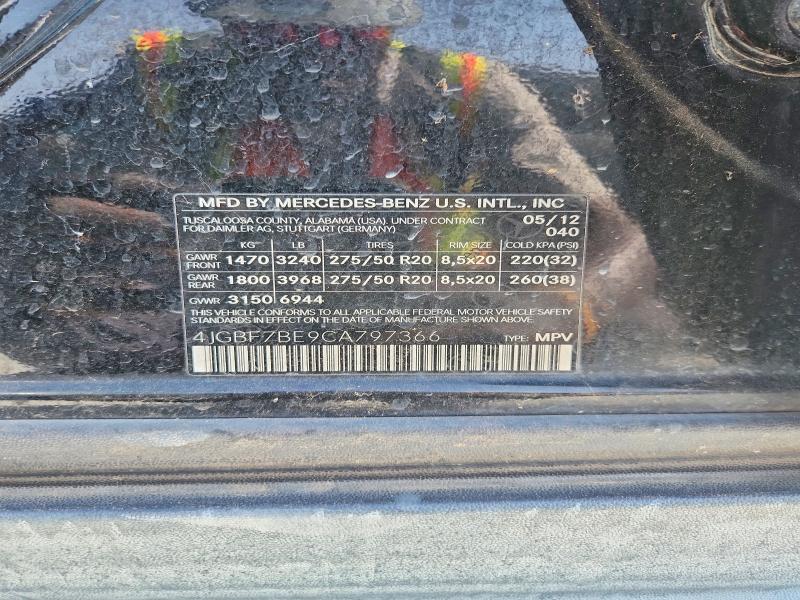 Aukcja sprzedaży 2012 Mercedes-benz Gl, vin: 4JGBF7BE9CA797366, numer aukcji: 62905706