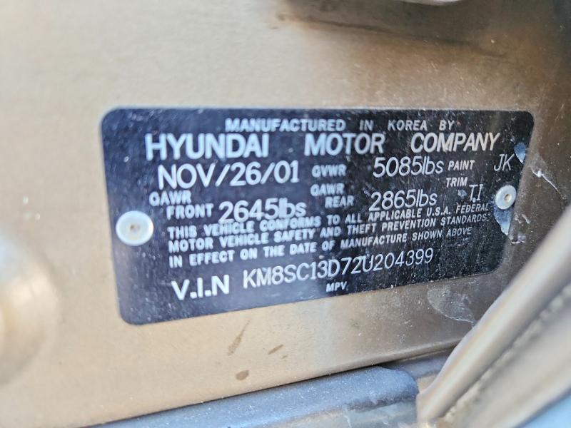 Продаж на аукціоні авто 2002 Hyundai Santa Fe, vin: KM8SC13D72U204399, номер лоту: 60235466