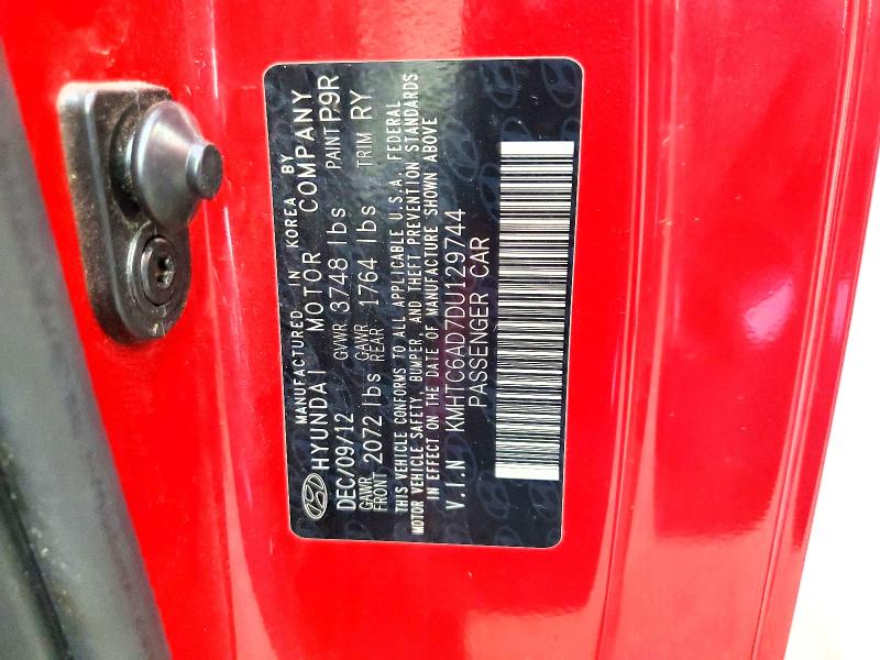 Продажа на аукционе авто 2013 Hyundai Veloster, vin: KMHTC6AD7DU129744, номер лота: 61699796