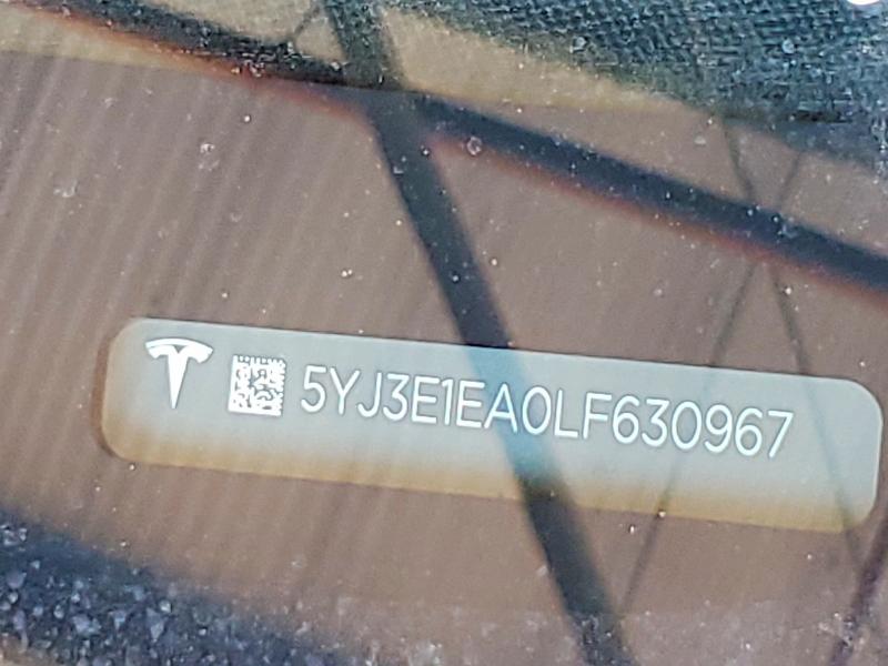 62596636 :رقم المزاد ، 5YJ3E1EA0LF630967 vin ، 2020 Tesla Model 3 مزاد بيع