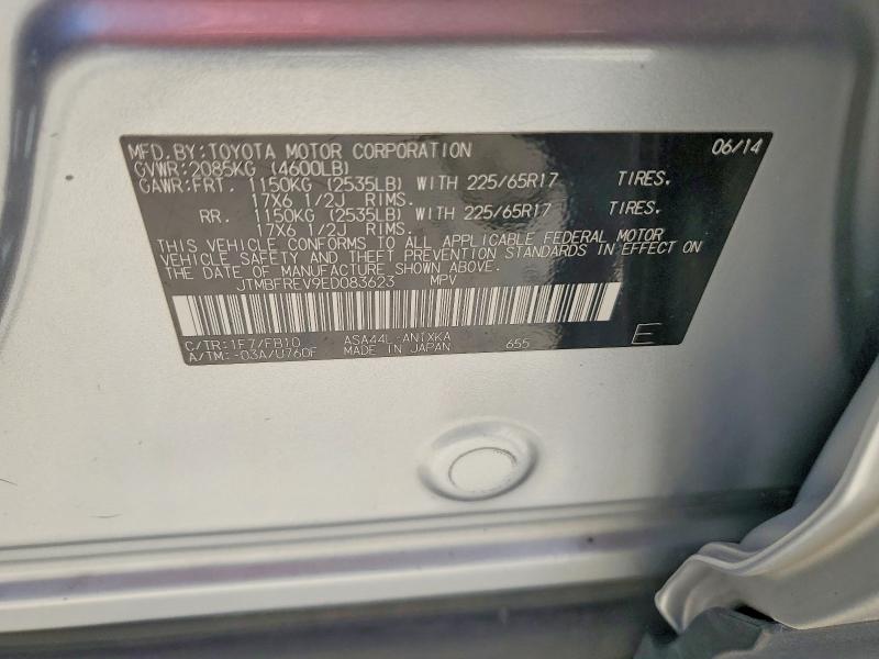 Продажа на аукционе авто 2014 Toyota Rav4, vin: JTMBFREV9ED083623, номер лота: 74516485