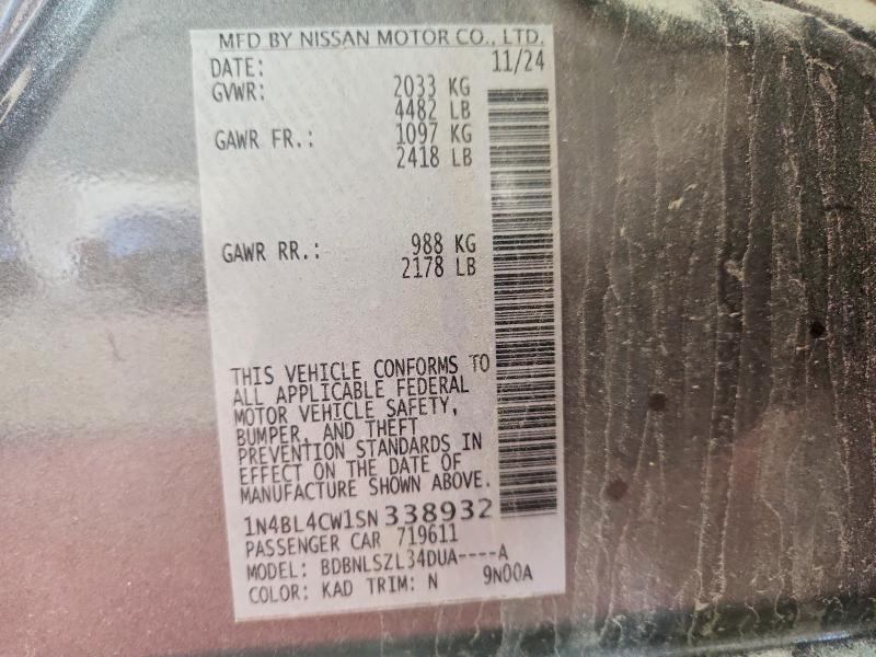 Продаж на аукціоні авто 2025 Nissan Altima, vin: 1N4BL4CW1SN338932, номер лоту: 63255216