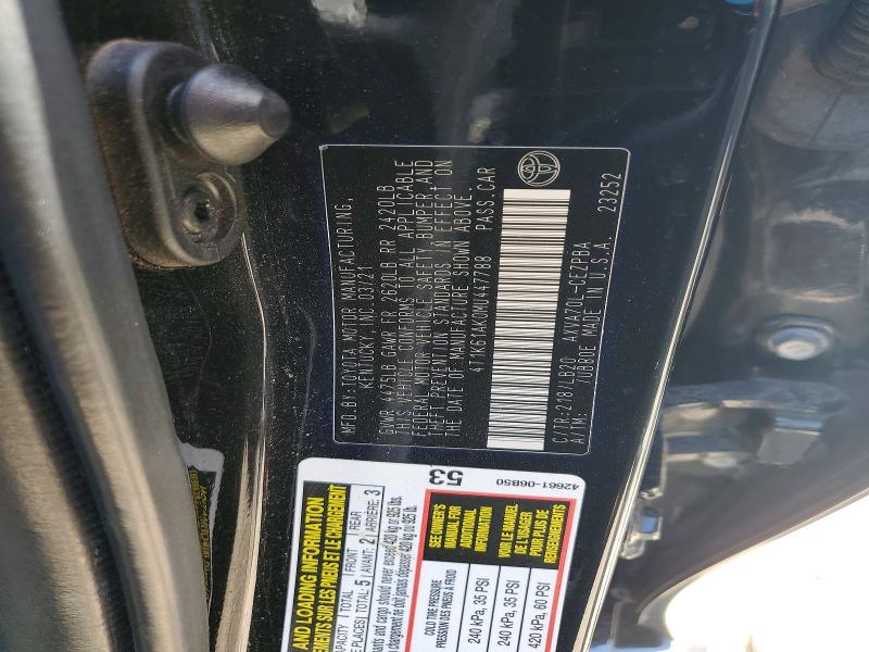 Продажа на аукционе авто 2021 Toyota Camry, vin: 4T1K61AK0MU447788, номер лота: 61121666