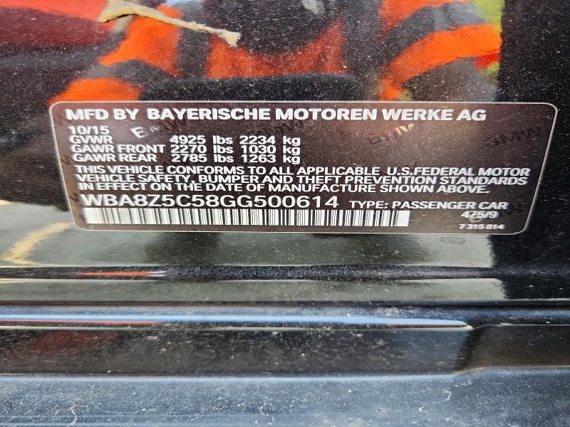 62470976 :رقم المزاد ، WBA8Z5C58GG500614 vin ، 2016 Bmw 328 مزاد بيع