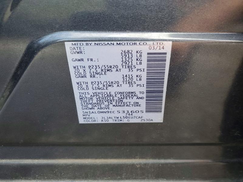 Продажа на аукционе авто 2014 Infiniti Qx60, vin: 5N1AL0MN9EC531605, номер лота: 59891636