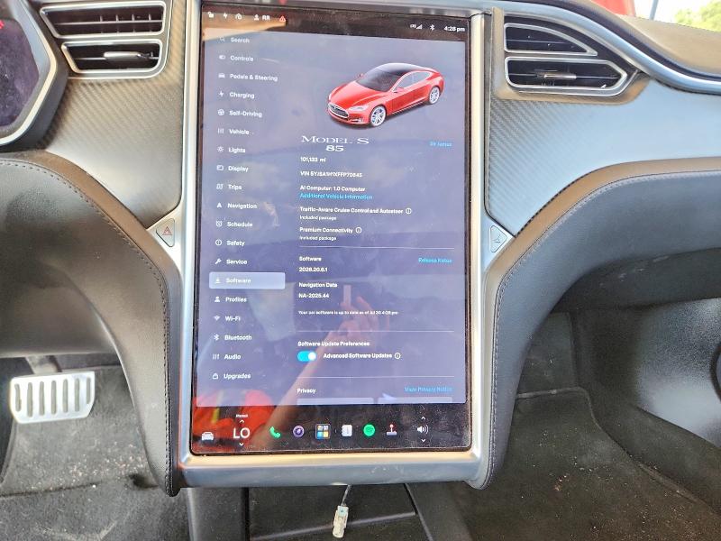 Продажа на аукционе авто 2015 Tesla Model S, vin: 5YJSA1H1XFFP70645, номер лота: 62038386