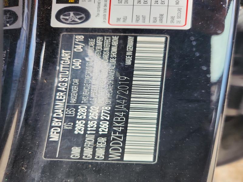 60272956 :رقم المزاد ، WDDZF4KB4JA472019 vin ، 2018 Mercedes-benz E مزاد بيع