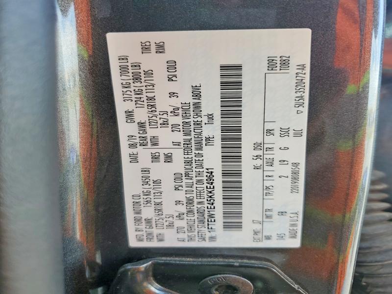 Aukcja sprzedaży 2019 Ford F150, vin: 1FTEW1E45KKE49641, numer aukcji: 61323026