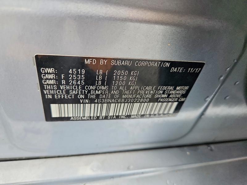Продажа на аукционе авто 2018 Subaru Legacy, vin: 4S3BNAC68J3022800, номер лота: 62702106
