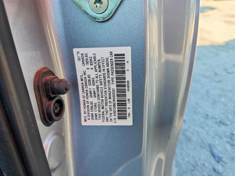 62603266 :رقم المزاد ، 2HGFC4B67KH303531 vin ، 2019 Honda Civic مزاد بيع