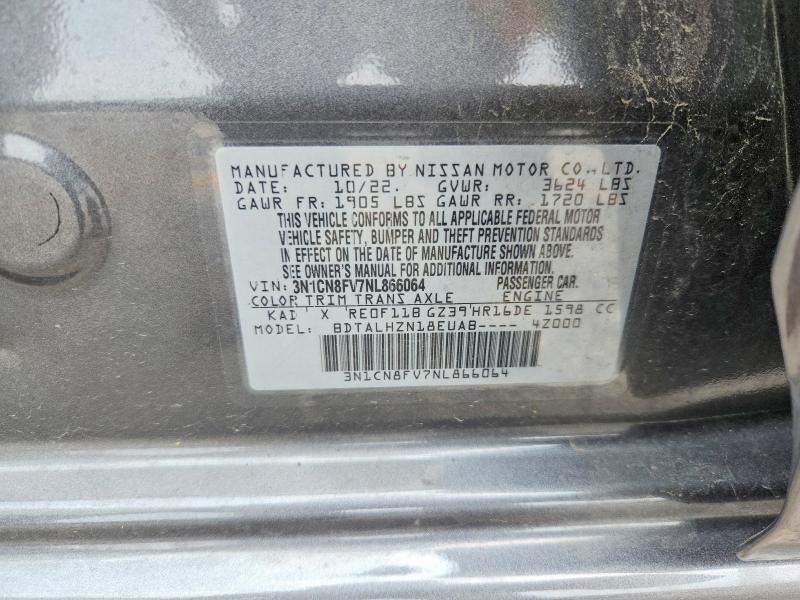 Продаж на аукціоні авто 2022 Nissan Versa, vin: 3N1CN8FV7NL866064, номер лоту: 61217486