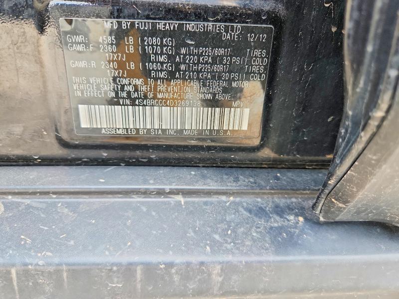 Продажа на аукционе авто 2013 Subaru Outback, vin: 4S4BRCCC4D3269138, номер лота: 61372046