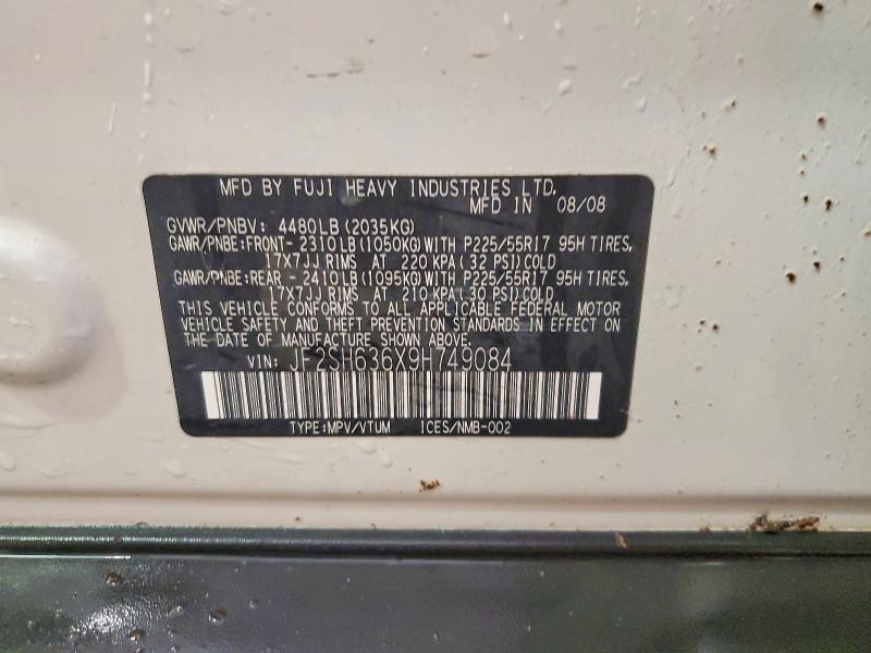 Продажа на аукционе авто 2009 Subaru Forester, vin: JF2SH636X9H749084, номер лота: 62120056