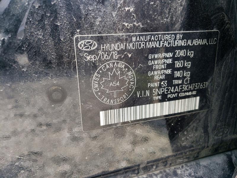 60110836 :رقم المزاد ، 5NPE24AF3KH737631 vin ، 2019 Hyundai Sonata مزاد بيع