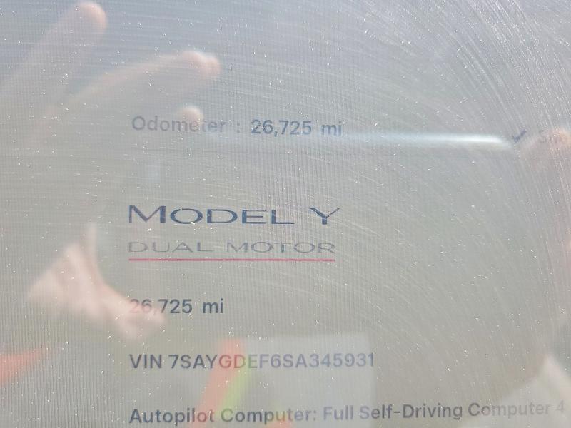 Aukcja sprzedaży 2025 Tesla Model Y, vin: 7SAYGDEF6SA345931, numer aukcji: 63151536