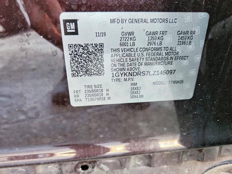59400696 :رقم المزاد ، 1GYKNDRS7LZ145097 vin ، 2020 Cadillac Xt5 مزاد بيع