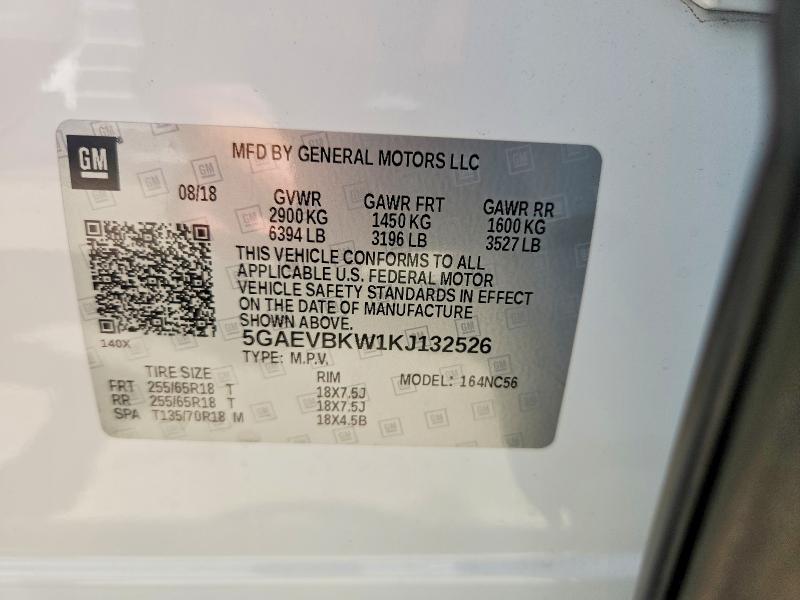 2019 Buick Enclave მანქანა იყიდება აუქციონზე, vin: 5GAEVBKW1KJ132526, აუქციონის ნომერი: 62877626