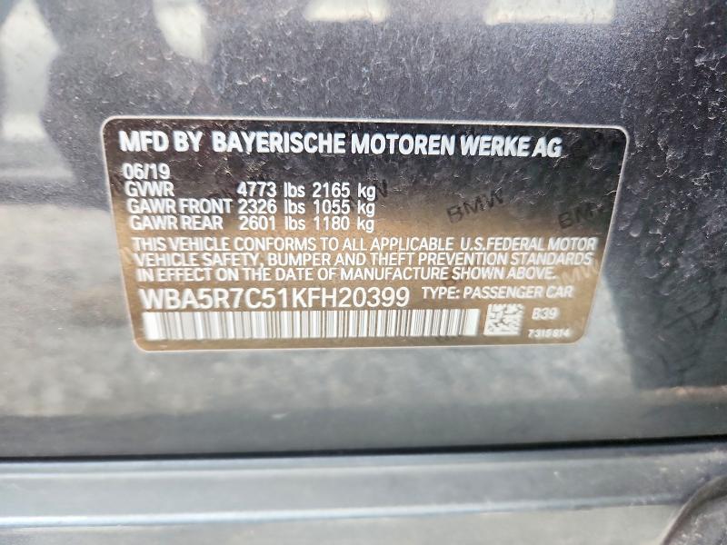 Aukcja sprzedaży 2019 Bmw 330xi, vin: WBA5R7C51KFH20399, numer aukcji: 62833796