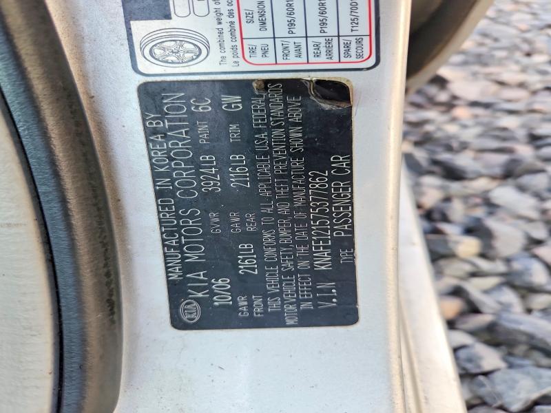 Aukcja sprzedaży 2007 Kia Spectra, vin: KNAFE121575377862, numer aukcji: 61938526
